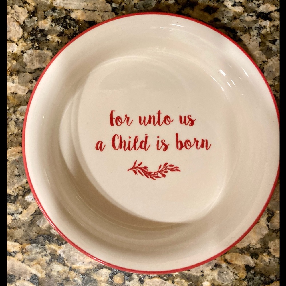 Cream and Red Christmas/Religious Wine Bottle Coaster
